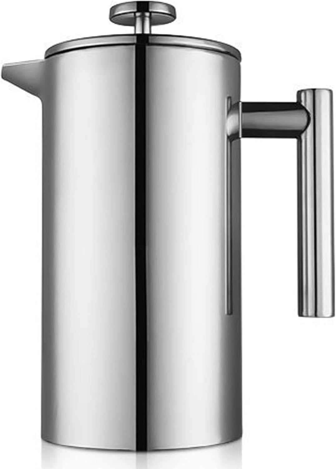 Stainless Steel French Press Coffee Maker 1500ml, Double-Wall Insulated Large French Coffee Press for travel camping，Large Capacity, （50oz, Silver）