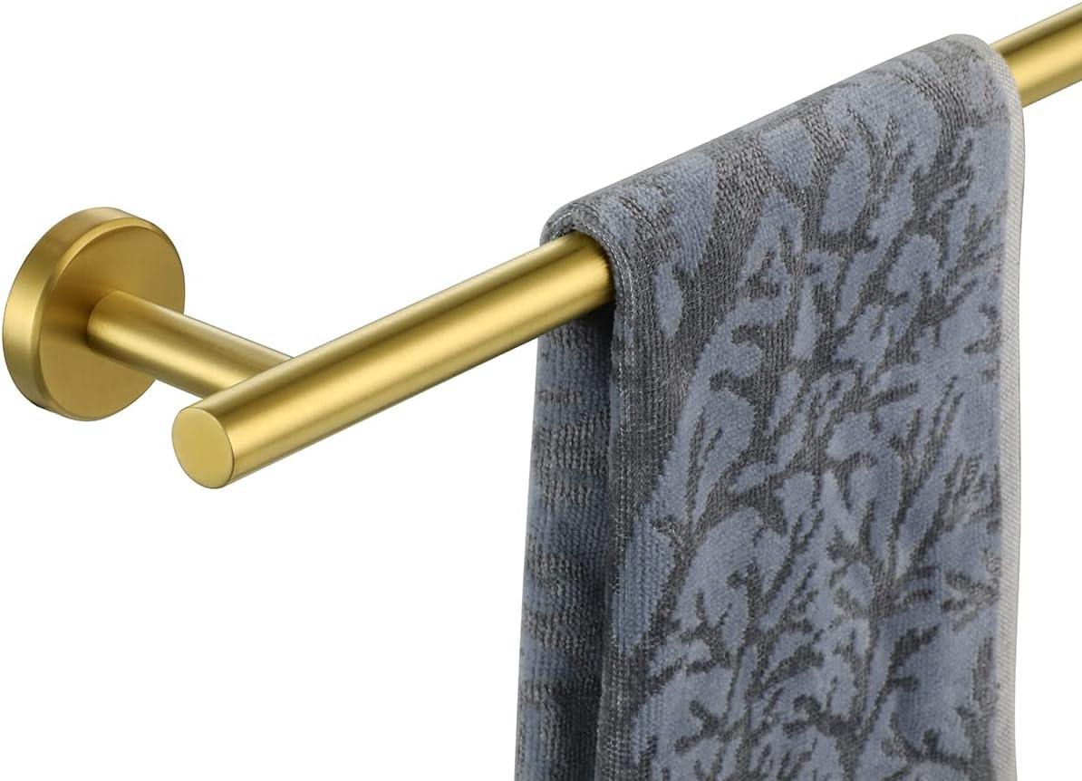 JQK Bath Towel Bar Gold, 39 Inch 304 Stainless Steel Thicken 1mm Towel Rack Bathroom, Towel Holder Brushed Golden Wall Mount, Useable Length 36 Inch, TB110L36-BG