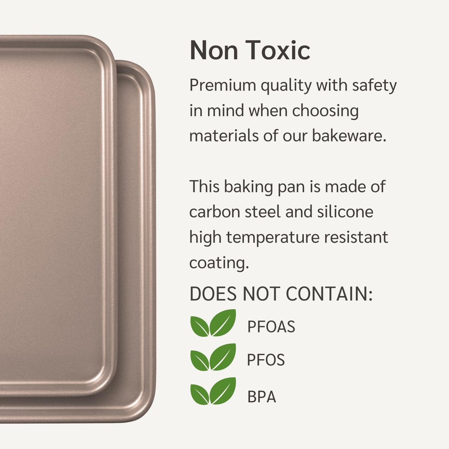 Nonstick Non-Toxic 18-inch Half Baking Sheet 2-Pack | Premium Extra Thick Sheet Pan | Warp Resistant Large Cookie Sheet