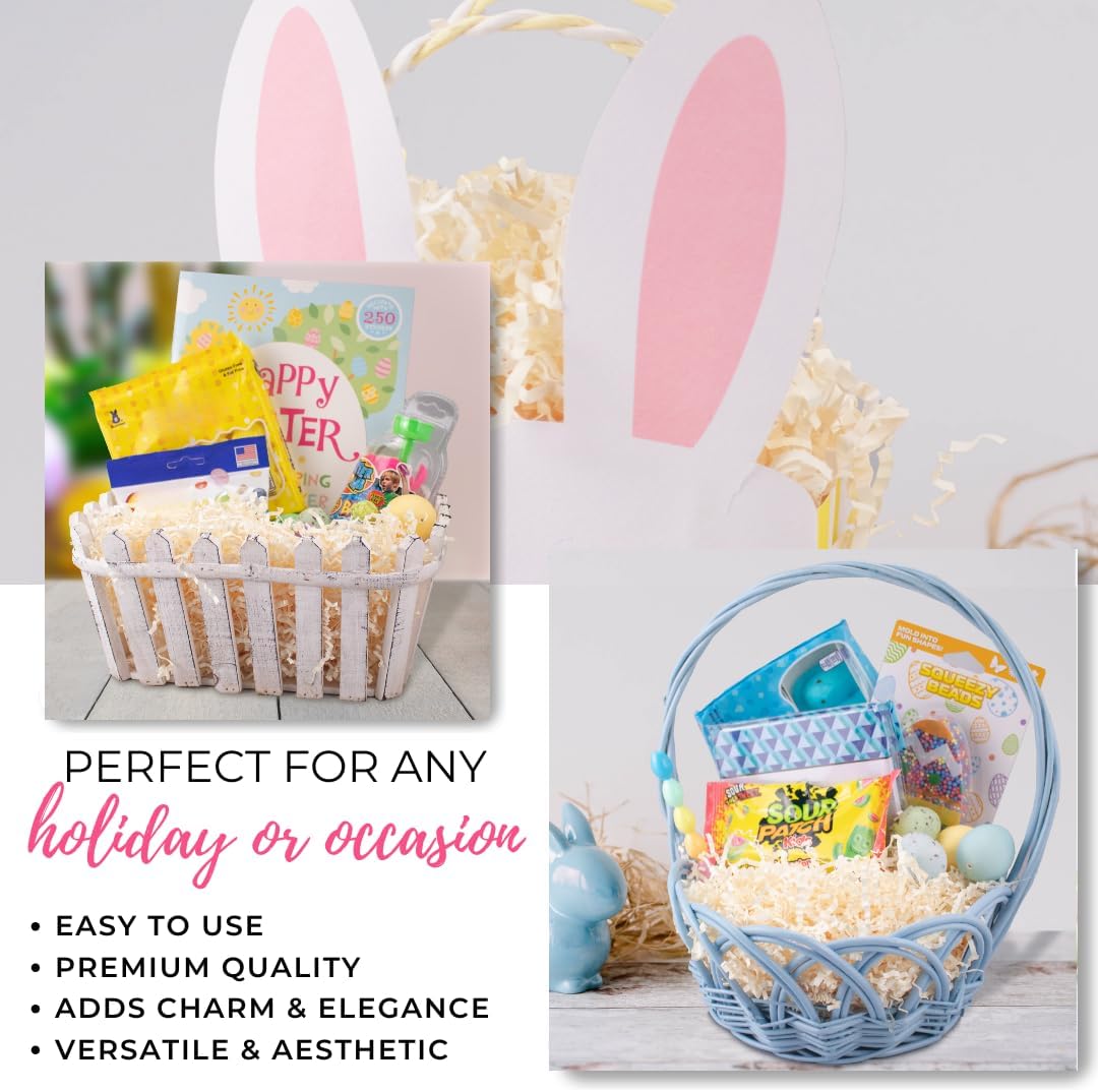 MagicWater Crinkle Cut Paper for Gift Baskets - 2LB - Light Ivory - Perfect for Shredded Paper Filler, Basket Filler, Gift Boxes, Bridesmaid Gifts, Halloween Stuffers & More – Ideal for All Occasions