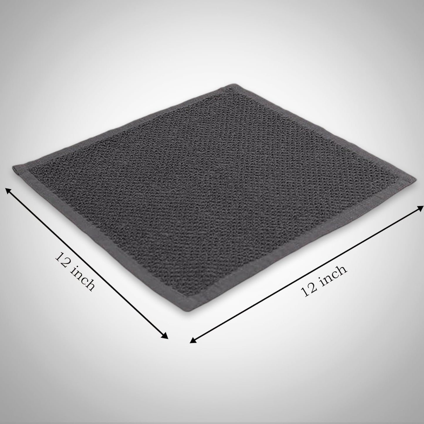 AMOUR INFINI Cotton Kitchen Dish Cloths Set of 8 – Highly Absorbent, Super Soft Premium Terry Cleaning Cloth (12"x12" Inch) Premium Dishcloths for Washing Dishes (Dark Grey)