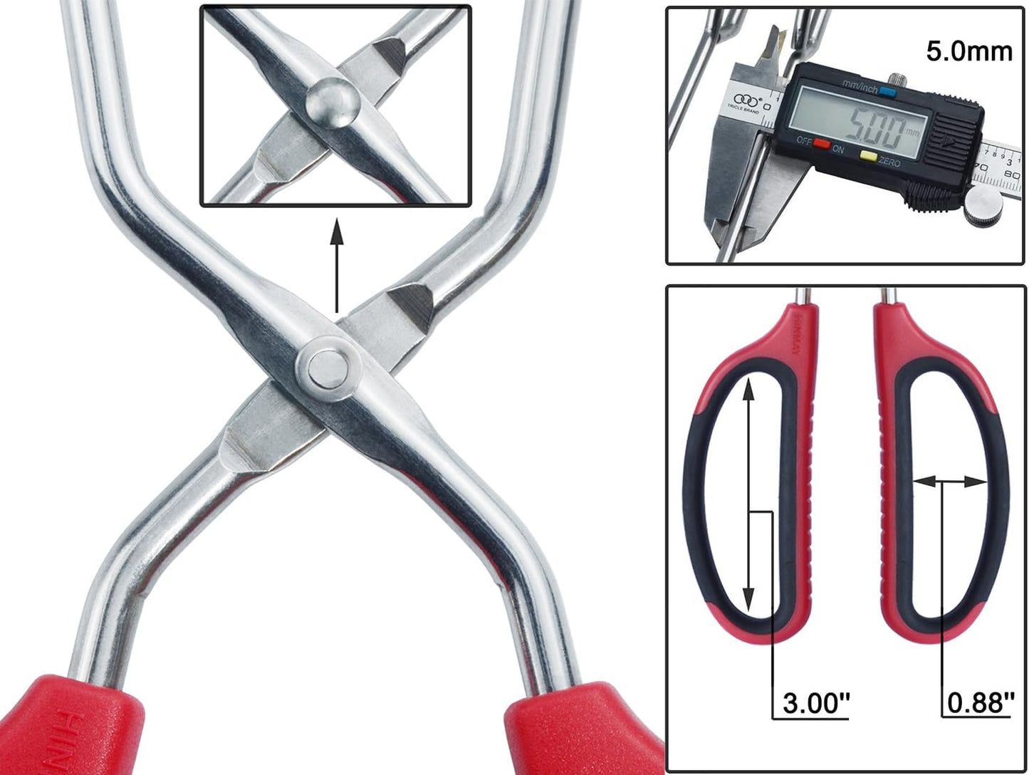 Extra Long Scissor Tongs 15-Inch Stainless Steel Barbecue Grilling Tongs