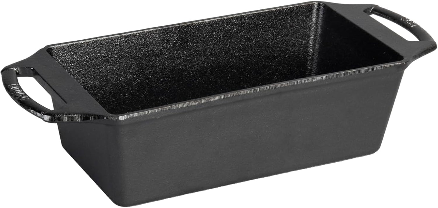 Lodge Cast Iron Loaf Pan 8.5x4.5 Inch, Black