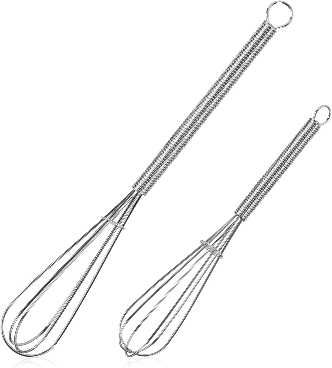 NileHome Mini Whisks Stainless Steel Whisk Set 5" 7" Kitchen Small Wisk Balloon Wire Tiny Whisks for Cooking, Whisking, Blending, Beating, Stirring 2Pack