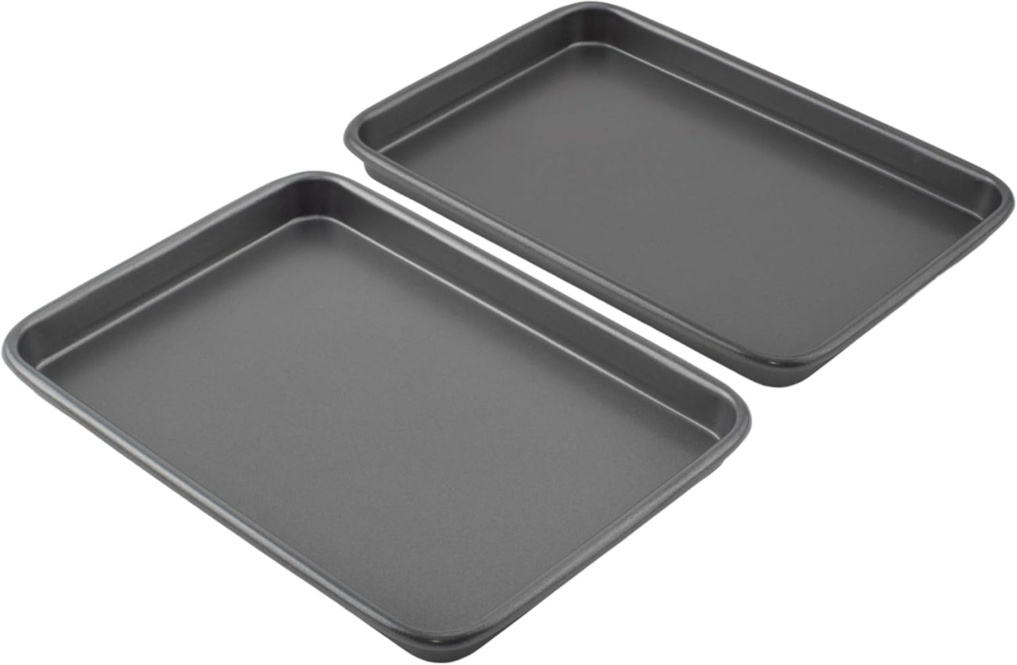 GoodCook Everyday Set of 2 Nonstick Steel 9" x 6.2" Toaster Oven Mini Baking Sheets, Gray