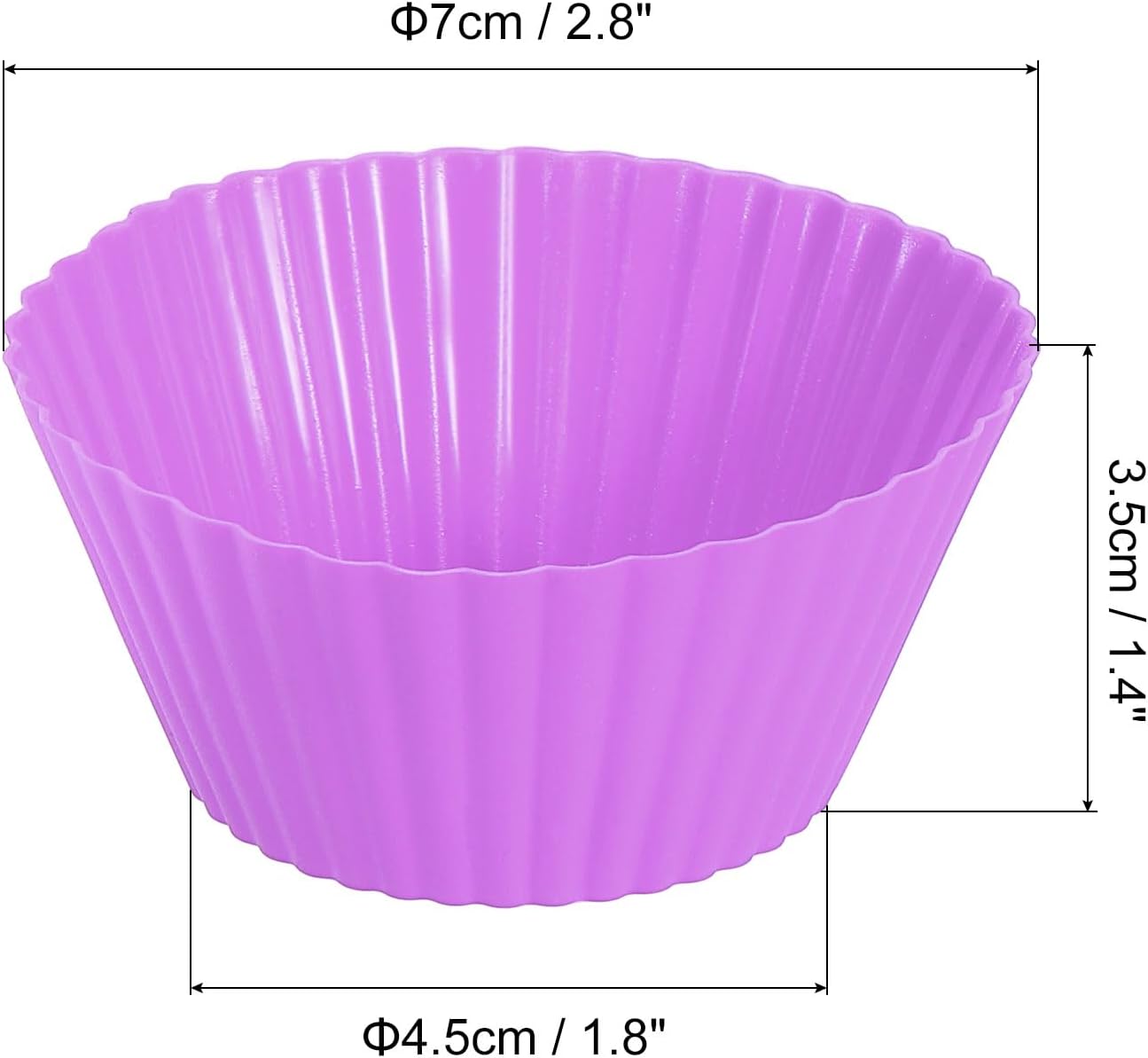 uxcell 36Pcs Silicone Cupcake Liners, Non-Stick Baking Cups, for Cooking Eggs, Baking Muffins and Make a Cake(Purple)