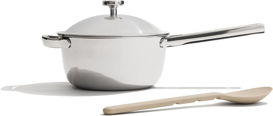 Our Place Titanium Mini Perfect Pot Pro - 2.75 Qt No-Coating Nonstick Pot | Tri-Ply Titanium & Stainless Steel | Oven-Safe up to 1000°F & Compatible with All Cooktops | Chrome