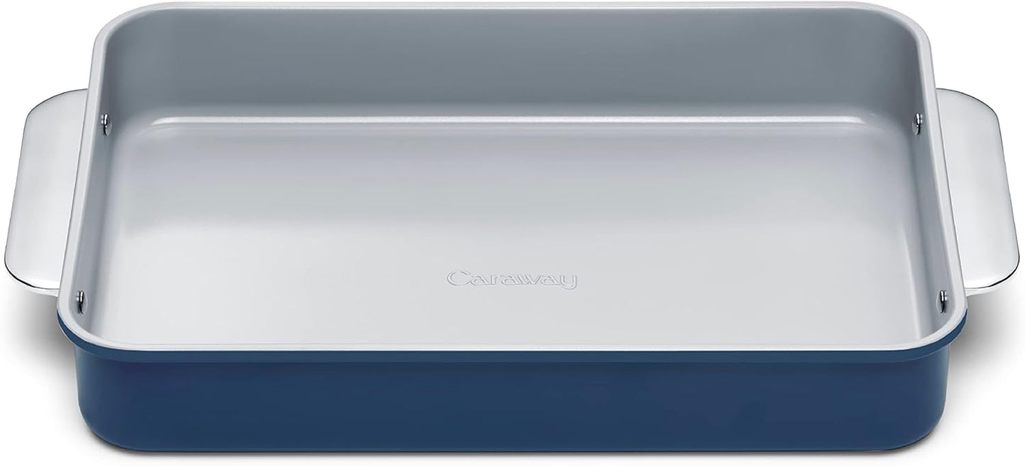 Caraway Non-Stick Ceramic 9”x13” Rectangle Pan - Naturally Slick Ceramic Coating - Non-Toxic, PTFE & PFOA Free - Perfect for Brownies, Lasagnas, and More - Navy