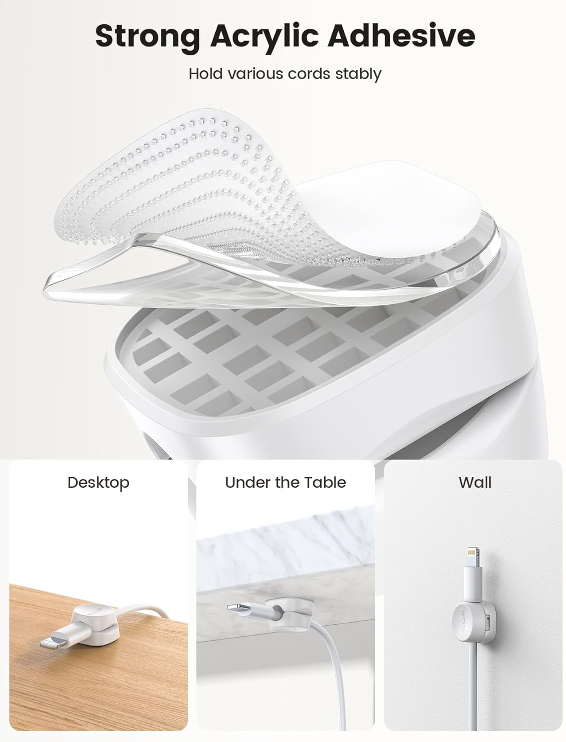 Lamicall 12Pack Spring Cord Organizer, Office Desk Accessories, Desk Cable Management Clips, Phone Charger Cord Holder for Nightstand, Home Workspace Organization Accessories, Dorm Room Essentials