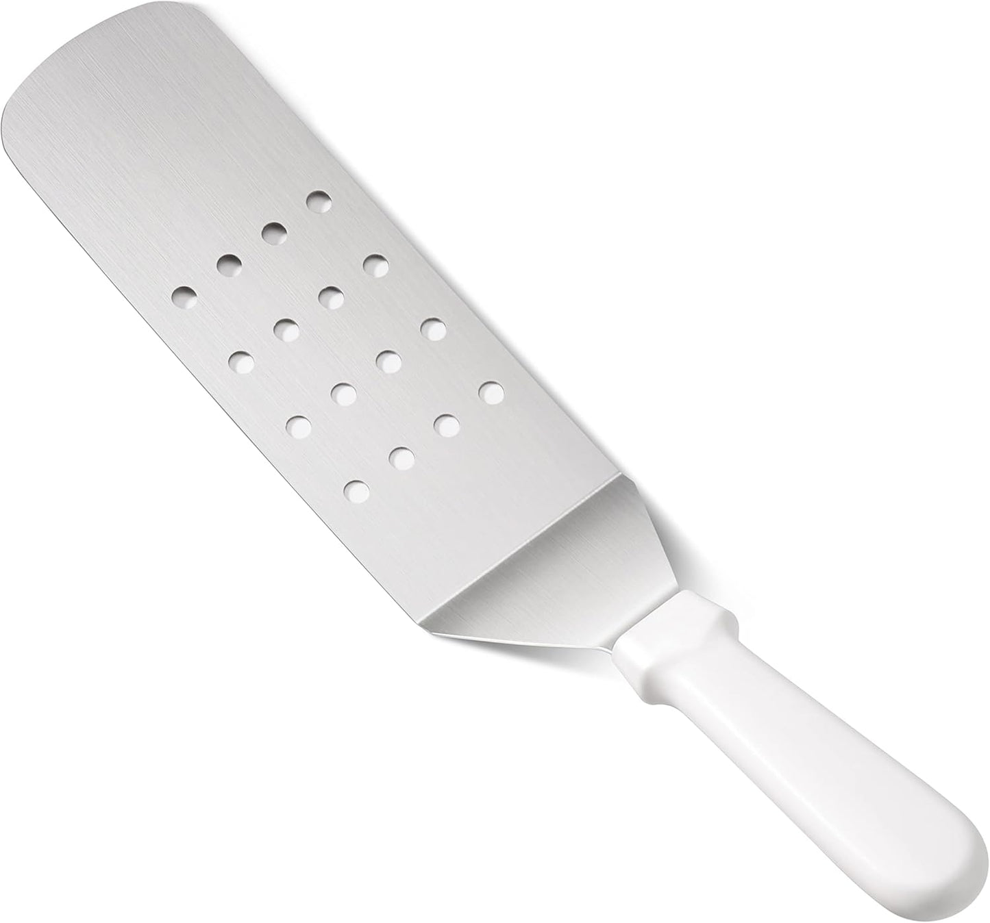 New Star Foodservice 36176 Plastic Handle Flexible Grill Turner/Spatula, 14.5-Inch, Perforated, White