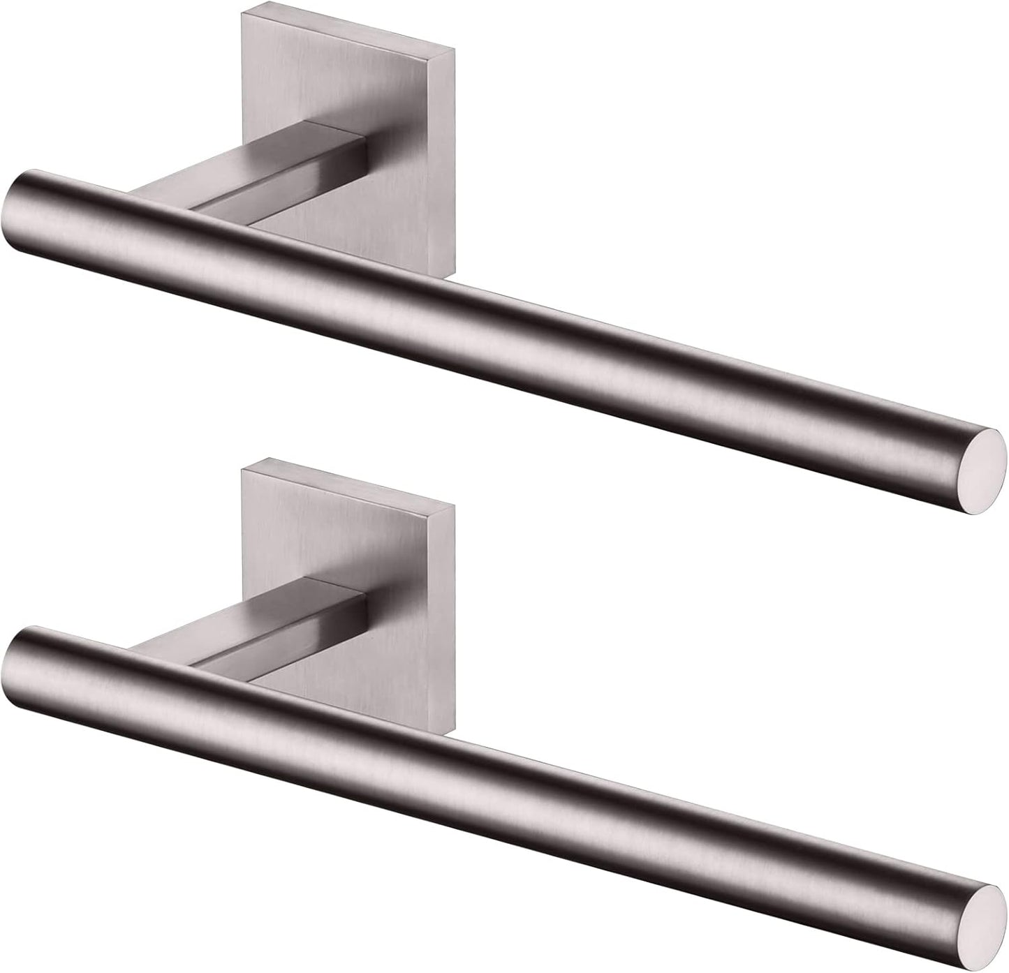KOKOSIRI Bathroom Hand Towel Holder Brushed Nickel Bathroom Hardware, Suitable for Wall Mounted Towel Bar Screw in 2 Pack Stainless Steel, B3008BR-P2