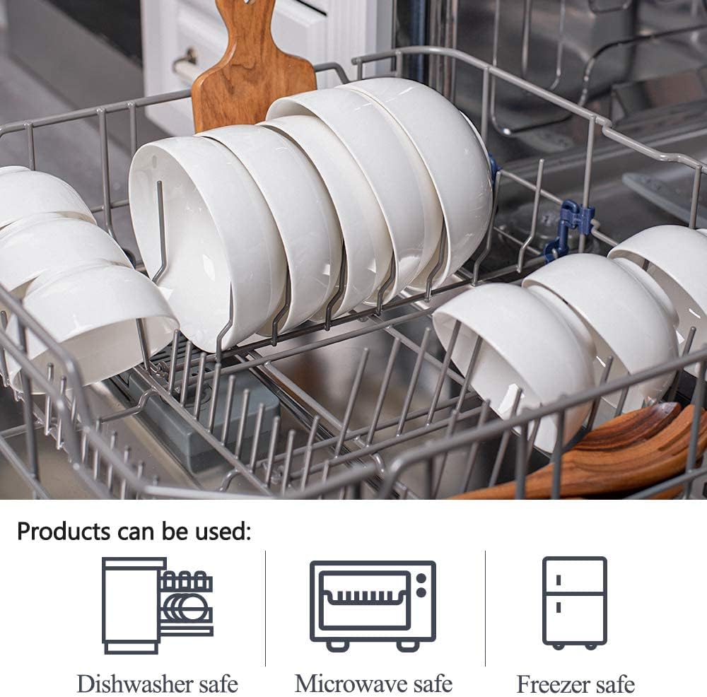 DELLING Soy Sauce Dish Ceramic 4oz Dipping Bowls - White Porcelain Dip Bowls, Set of 6