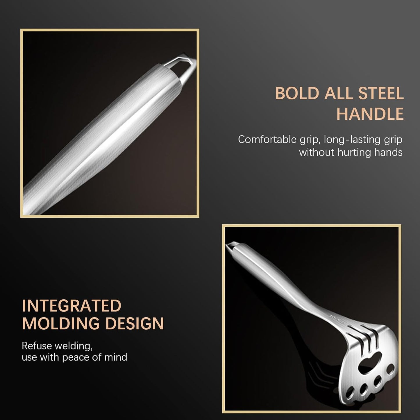 Mashed Potato Masher, Bean Smasher with Stainless Steel Handle, Heavy Duty Meat Masher Triturador de Papas para Pure, Suit for Potato, Guacamole, Fruits, Avocado, Bean and More