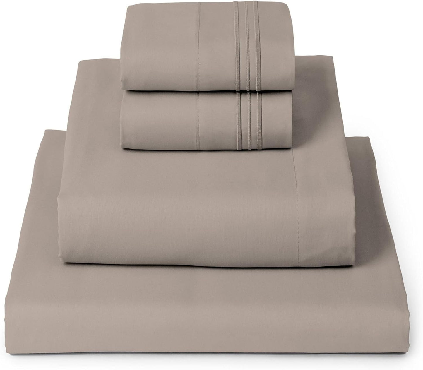 Mellanni Full Sheets Set - 4 PC Iconic Collection Bedding - Hotel Luxury, Extra Soft, Cooling Bed Sheets - Wrinkle, Fade, Stain Resistant (Full, Tan)
