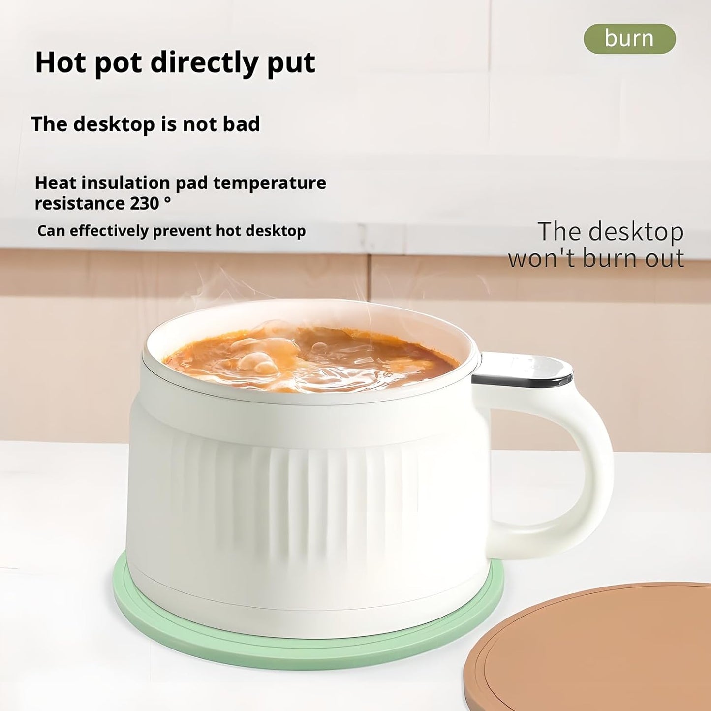 5-Pack Silicone Trivet Mats for Hot Pots,Pans & Dishes – Non-Slip Heat Resistant Round Placemats, Kitchen Counter Protectors & Coasters (Home Essentials Orange 6.3"*6.3"*0.24")