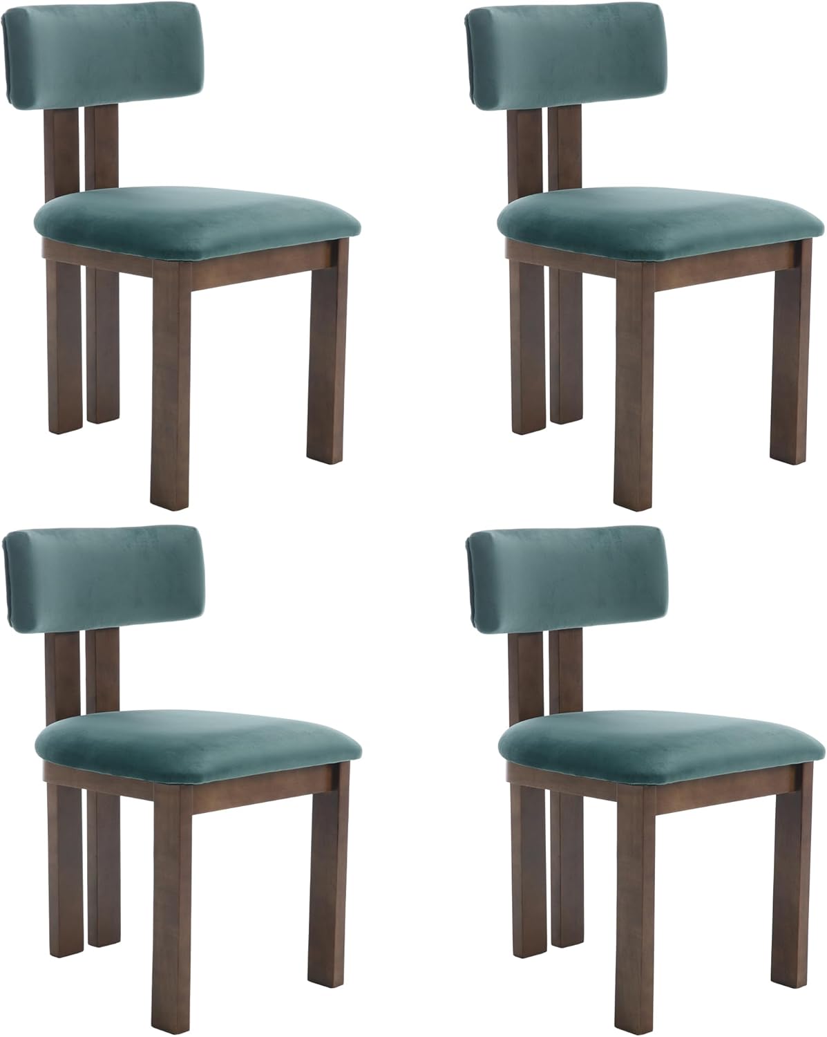 chairus Dining Chairs Set of 4 Velvet Diner Chairs Modern Wood Chairs for Kitchen and Dining Room, Green