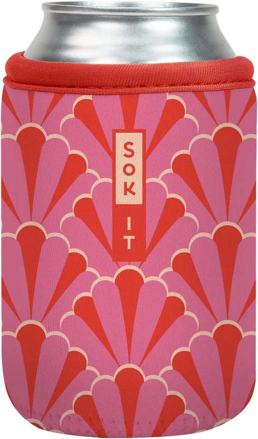 Sok It CanSok Sleeve for Beer & Soda Insulated Neoprene Cover (Pink Gatsby, 12oz Can Sleeve)