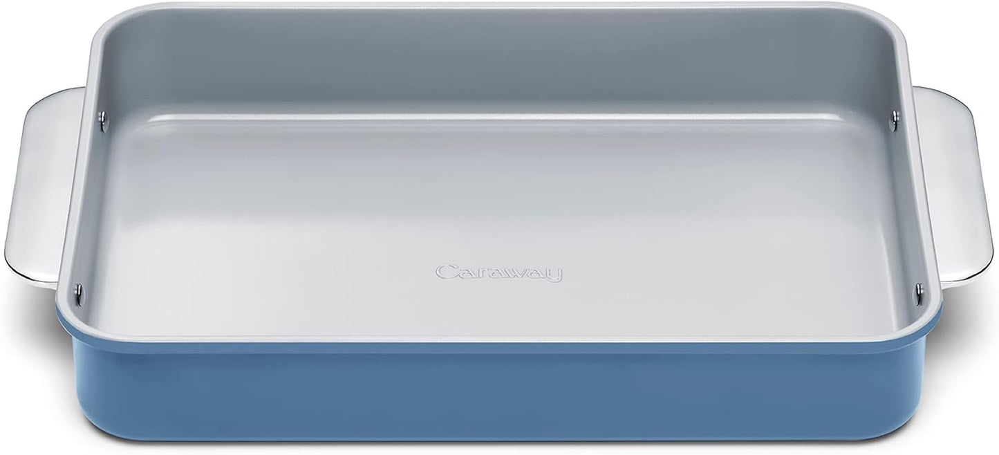 Caraway Non-Stick Ceramic 9”x13” Rectangle Pan - Naturally Slick Ceramic Coating - Non-Toxic, PTFE & PFOA Free - Perfect for Brownies, Lasagnas, and More - Slate