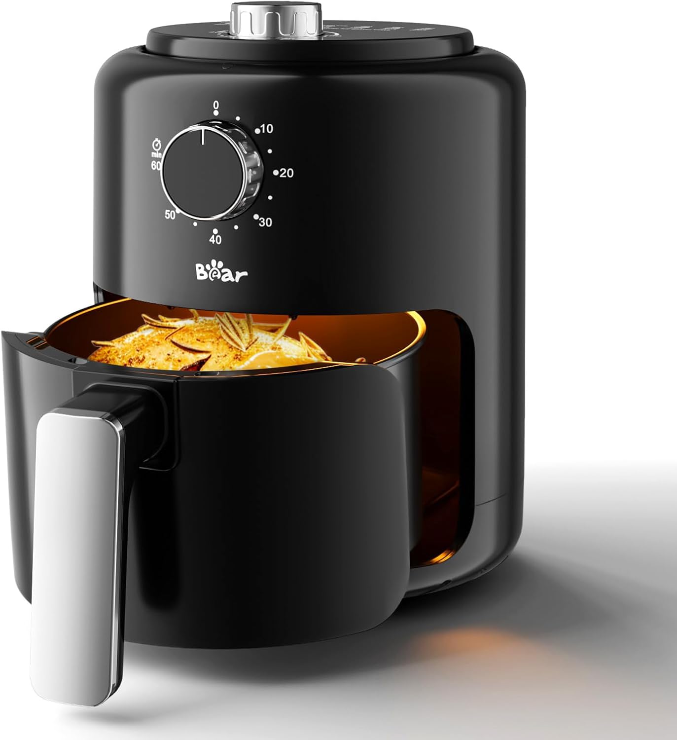 Bear Small Air Fryer 2.1 QT, Mini Airfryer Adjustable Time&Temp Control, Compact Size Space Saving for 1-2 People Quick Healthy Meals Snack in Minutes with Nonstick Basket