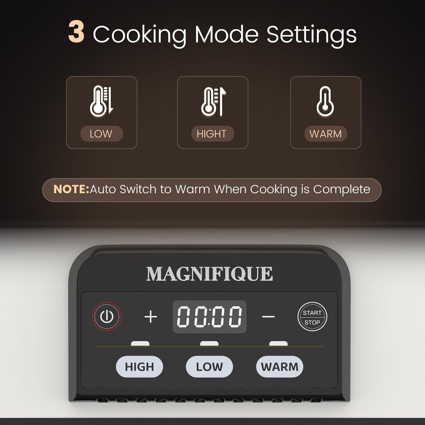 4 Quart Casserole Programmable Slow Cooker with Ceramic Baking Dish - Perfect Kitchen Small Appliance for Family Dinners, Oven Safe and Durable Bakeware for Lasagna, Roasts (White)