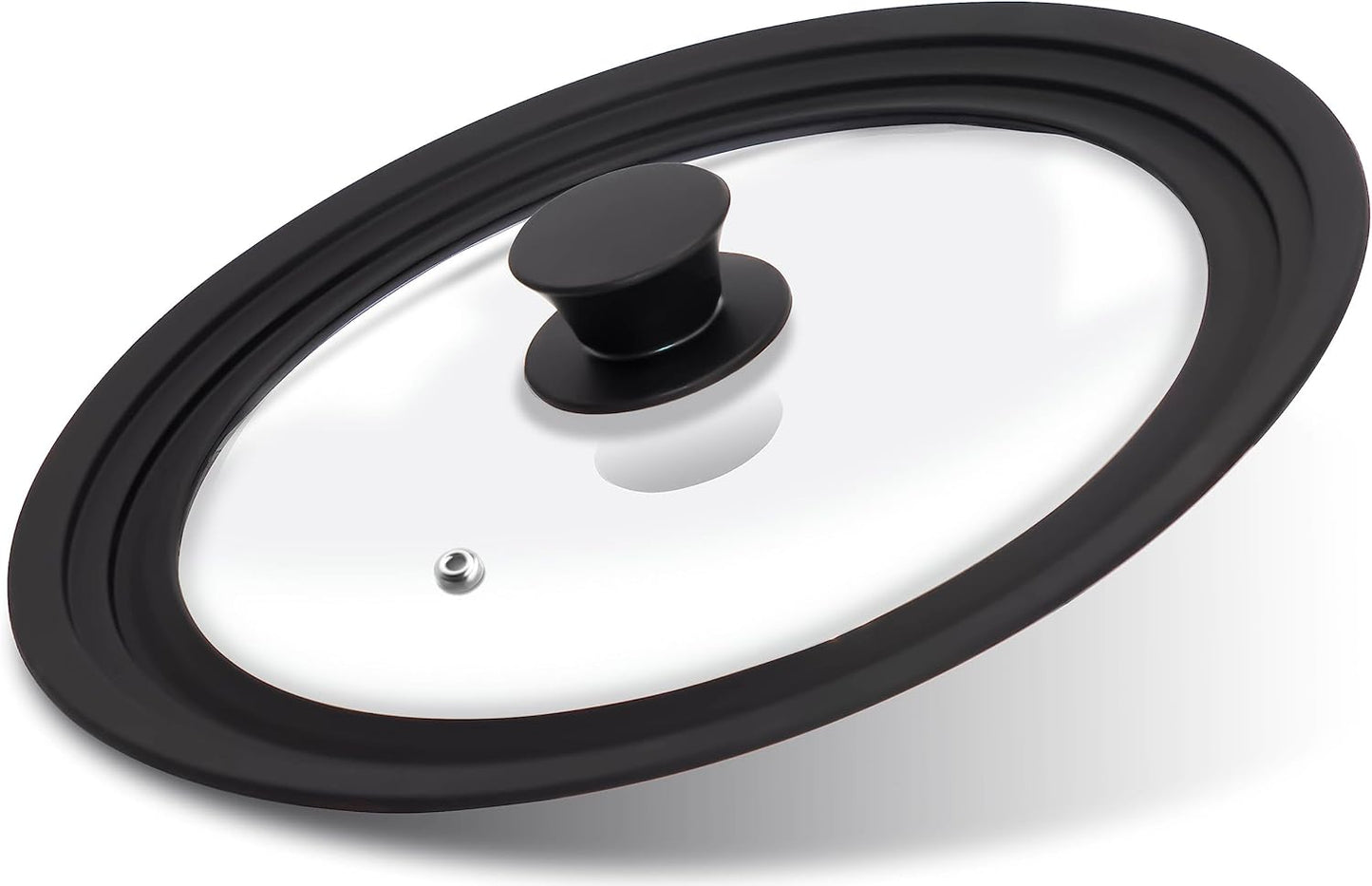 Tempered Glass Lid - Universal Lid with Heat Resistant Silicone Rim for Pots, Pans and Skillets - Pan Cover Replacement Lid Fits 11", 12" and 12.5" Diameter Cookware