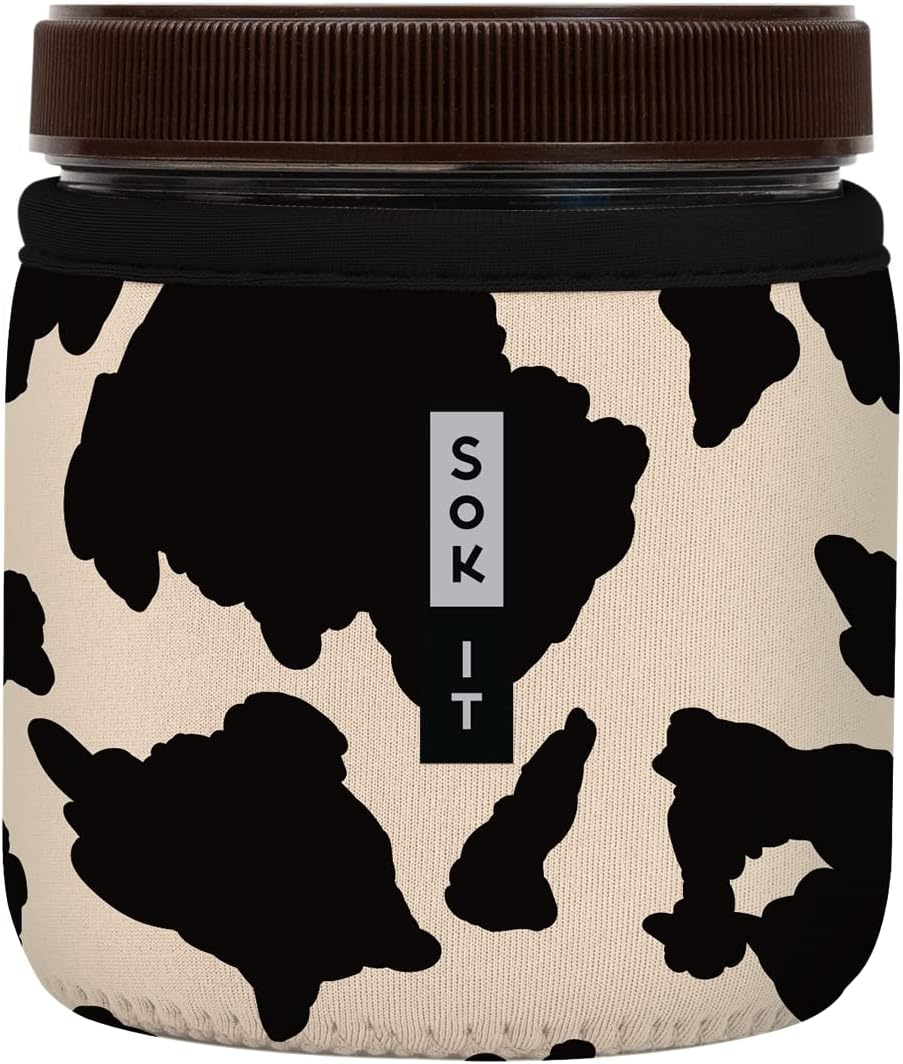Sok It IceCreamSok Insulated Neoprene Cover (Cow Print, Straight Ice Cream Pints)