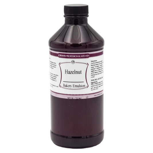 LorAnn Oils Hazelnut Bakery Emulsion: True Essence, Ideal for Boosting Fruit Tones in Cakes, Cookies & Desserts, Gluten-Free, Keto-Friendly, Extract Substitute Essential for Your Kitchen, 16 Oz