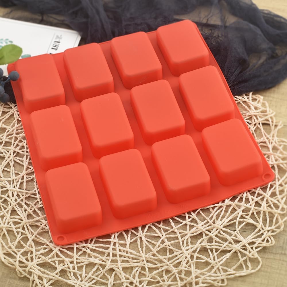 Silicone Loaf Pan, Non-Stick Mini Bread Pan, 12 Cavity Silicone Bread Baking Mold, for Loaf Cake, Bread, Meatloaf, Pack of 3