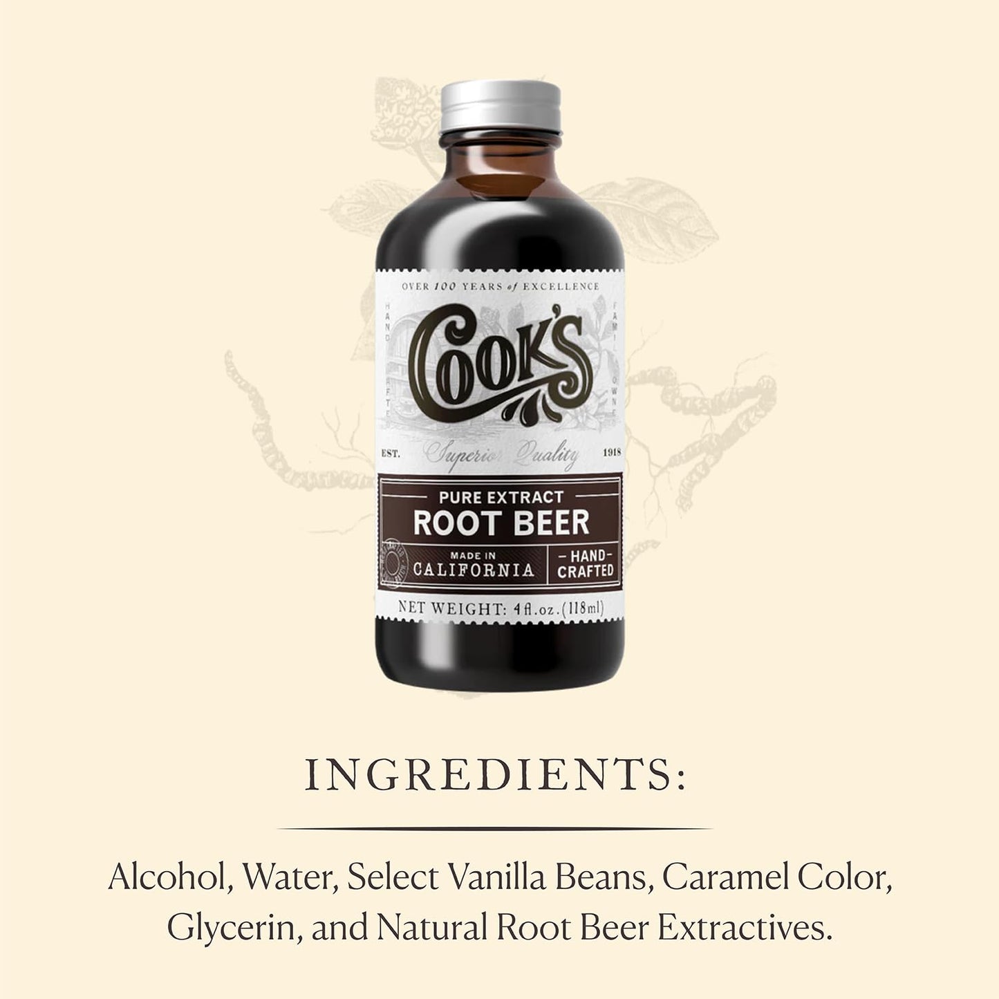 Cook's, Root Beer Extract Flavoring, For Root Beer Making and Baking, 128 Ounce (1 Gallon)