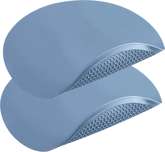 Extra Large Silicone Microwave Mat & Food Cover- Mat as Bowl Holder, Cover for Splatter Guard, Multi-Use Silicone Trivet Pot Holders, Drying Mat for Kitchen Counter, 12"Heat Resistant Mat, Blue 2Pack