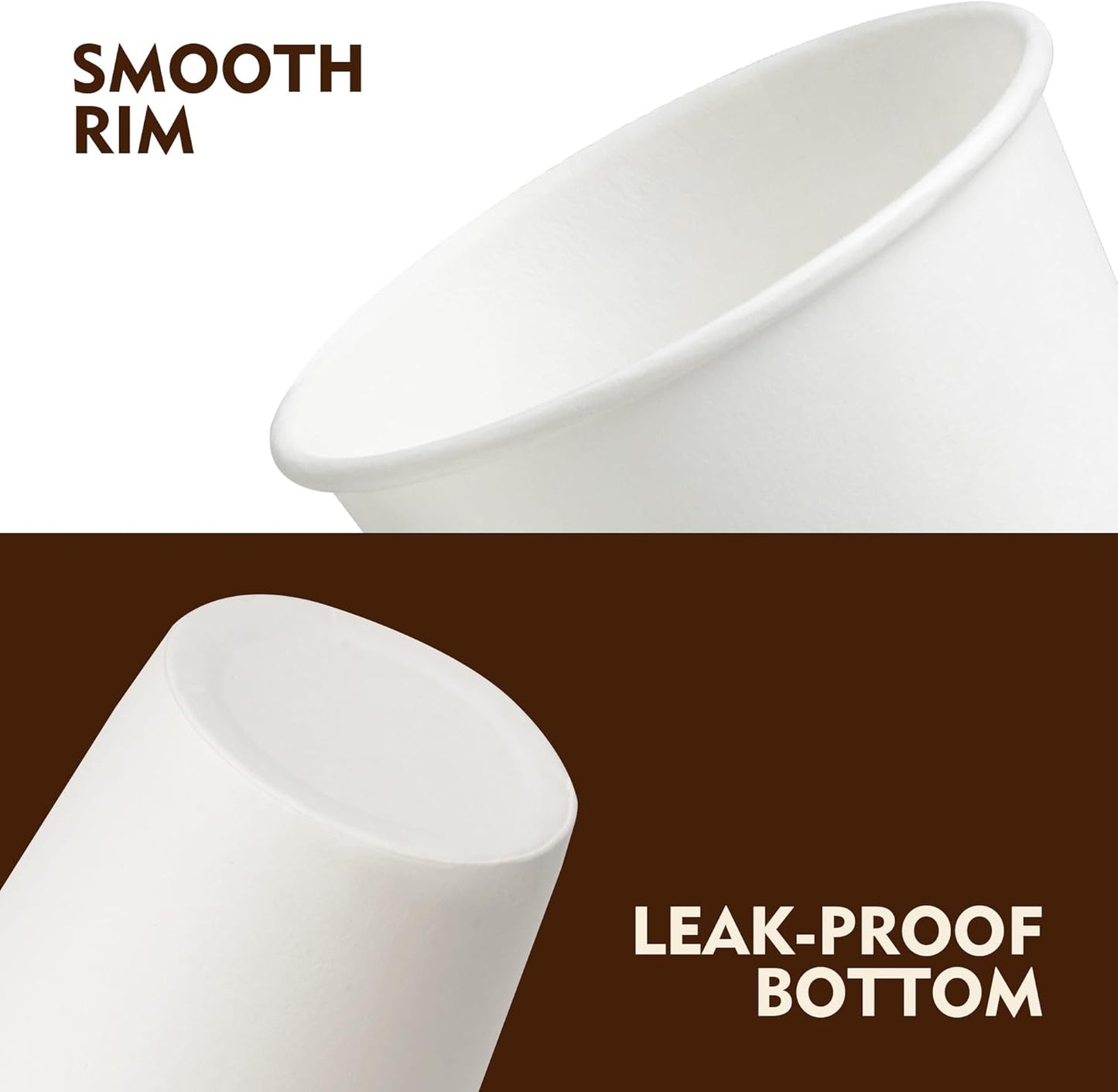 YEEHAW 3 oz 100 Pack Disposable Paper Coffee Bathroom Cups, Small White Mouthwash Cup for Bathroom