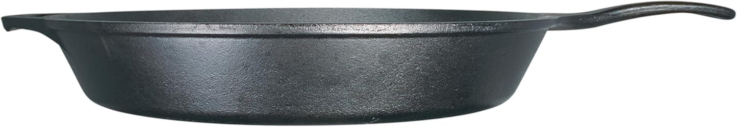 Lodge 15 Inch Cast Iron Pre-Seasoned Skillet – Signature Teardrop Handle - Use in the Oven, on the Stove, on the Grill, or Over a Campfire, Black