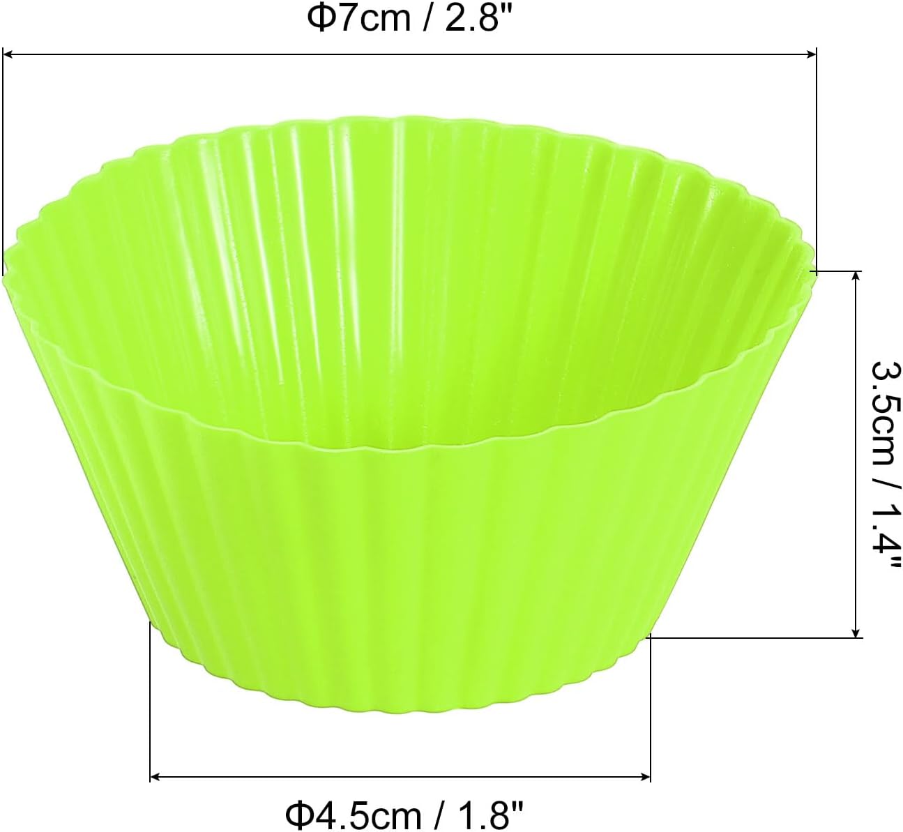 uxcell 18Pcs Silicone Cupcake Liners, Non-Stick Baking Cups, for Cooking Eggs, Baking Muffins and Make a Cake(Green)