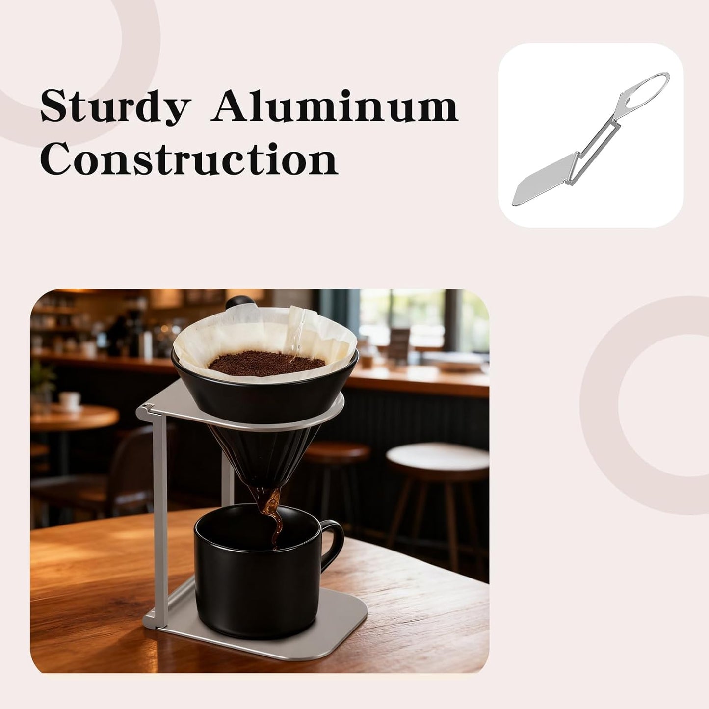Portable Foldable Coffee Machine Stand with Pour Over Stand for Pour Over Coffee Dripper