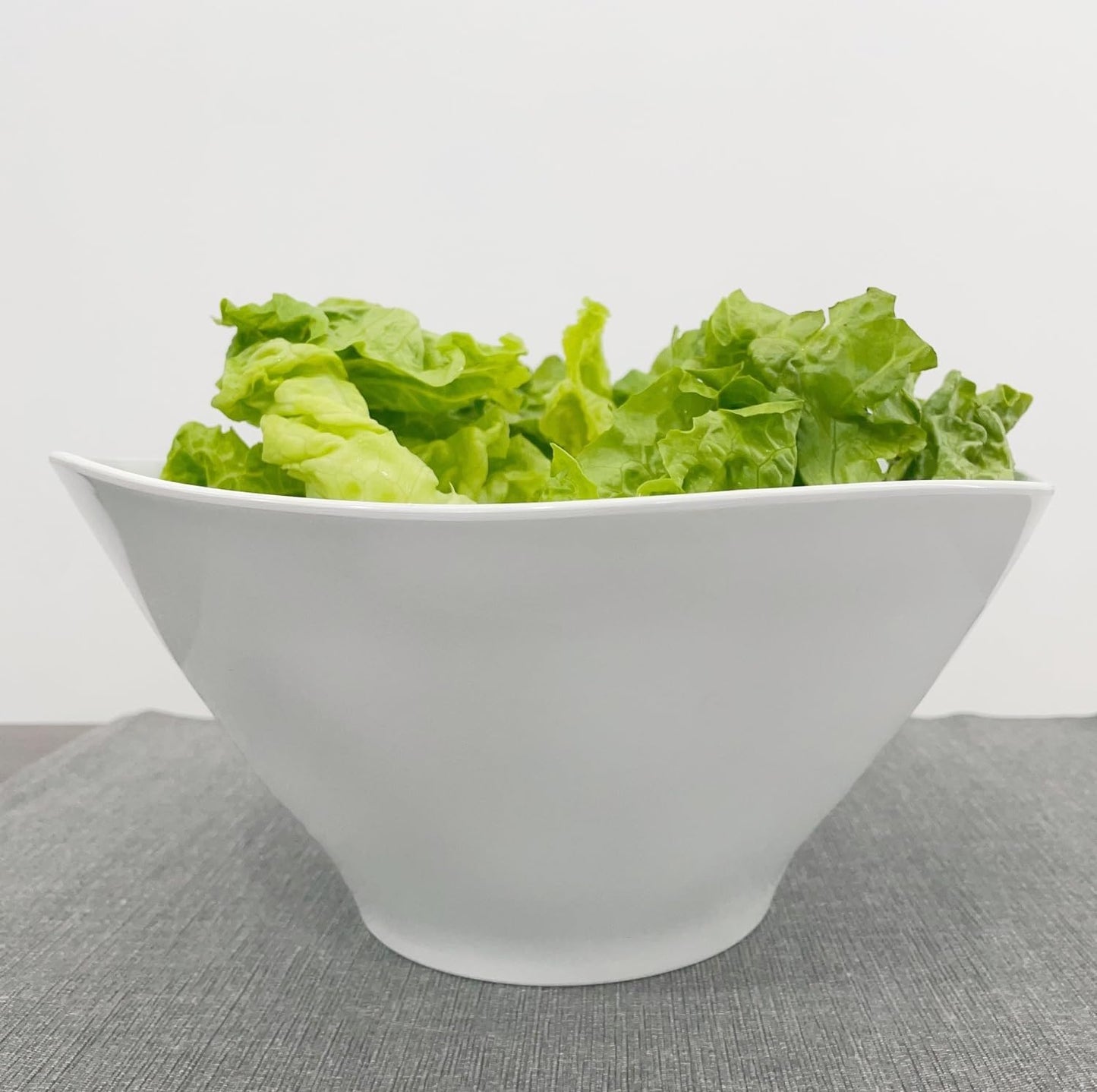 Qxbekmor 10" Salad Bowls, 114 oz. Unbreakable Plastic Serving Bowls for Salads, Fruits, Entertaining, Dinner Parties, Microwave & Dishwasher Safe, BPA-free, Set of 2