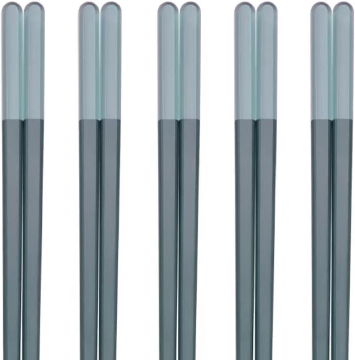 Random Mood Modern Design Chopsticks - Reusable, Dishwasher Safe, Non-Slip Fiberglass, Ice Fog Blue Color, 5 Pairs, 9.5in/24cm, Great for Chinese, Japanese, Korean Cuisine