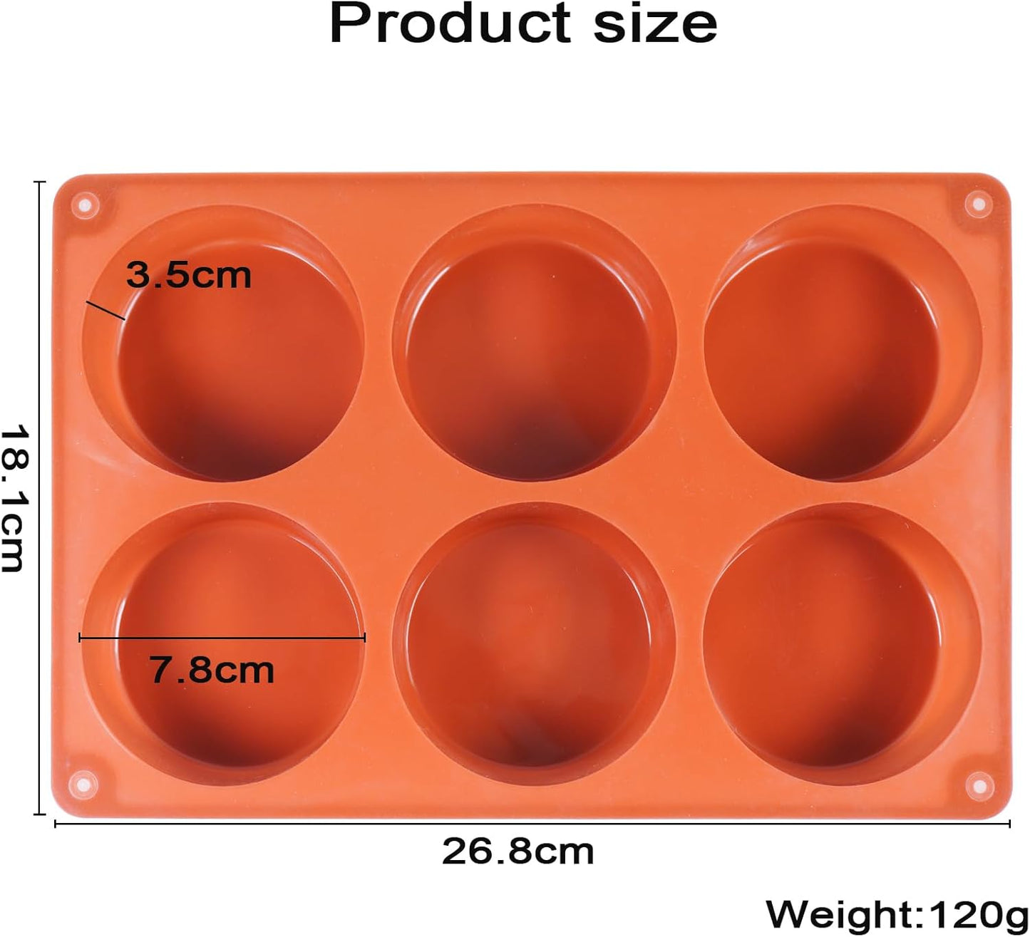 2PCS Muffin Pan, 6 Cup Silicone Cake Moulds for Baking, Silicone Muffin Cases, Non Stick Muffin Tin, Cookies Jelly Mould - BPA Free and Dishwasher Safe