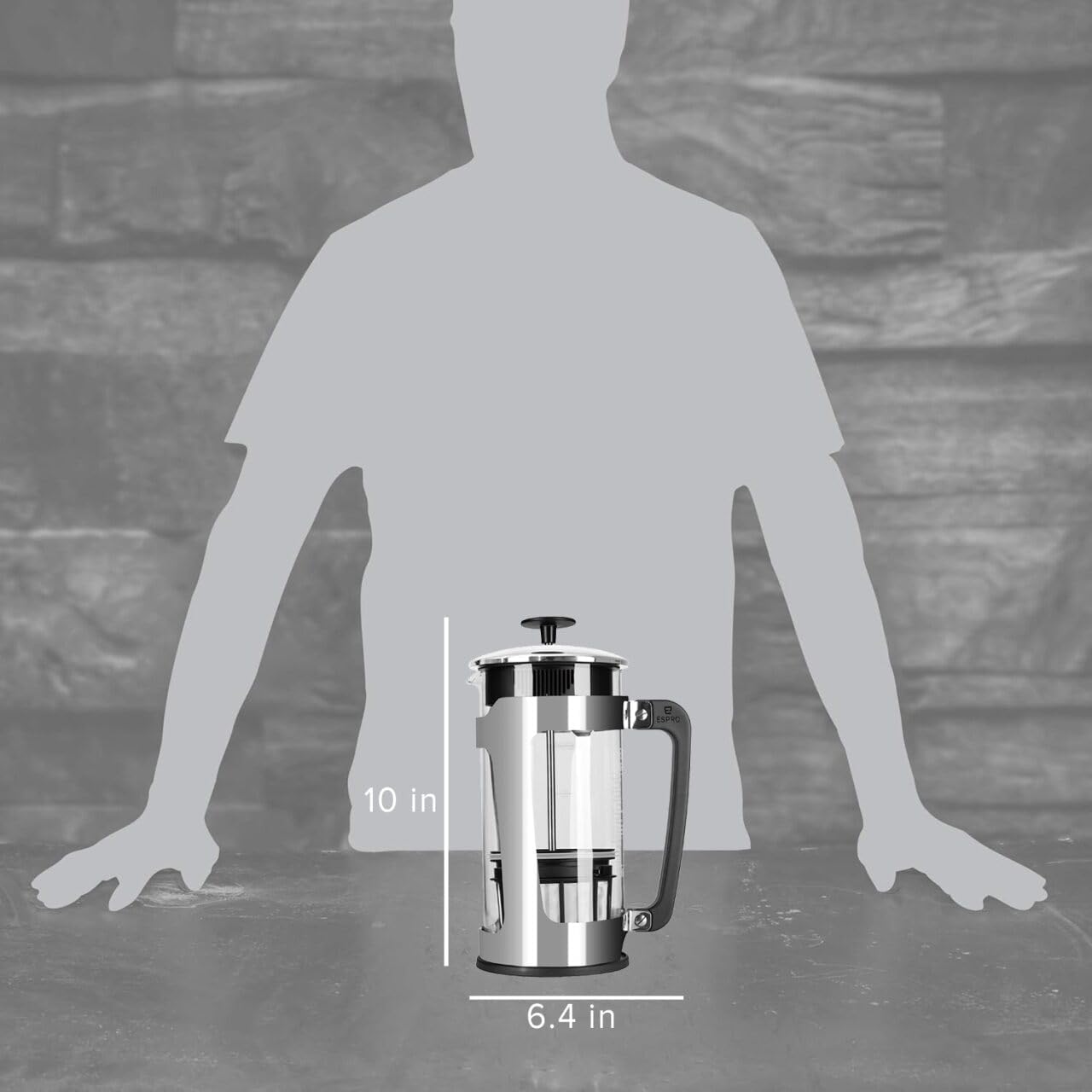 ESPRO - P5 French Press Coffee Maker – Patented Double Microfilter for Sludge and Grit Free Coffee, Black, 32 oz