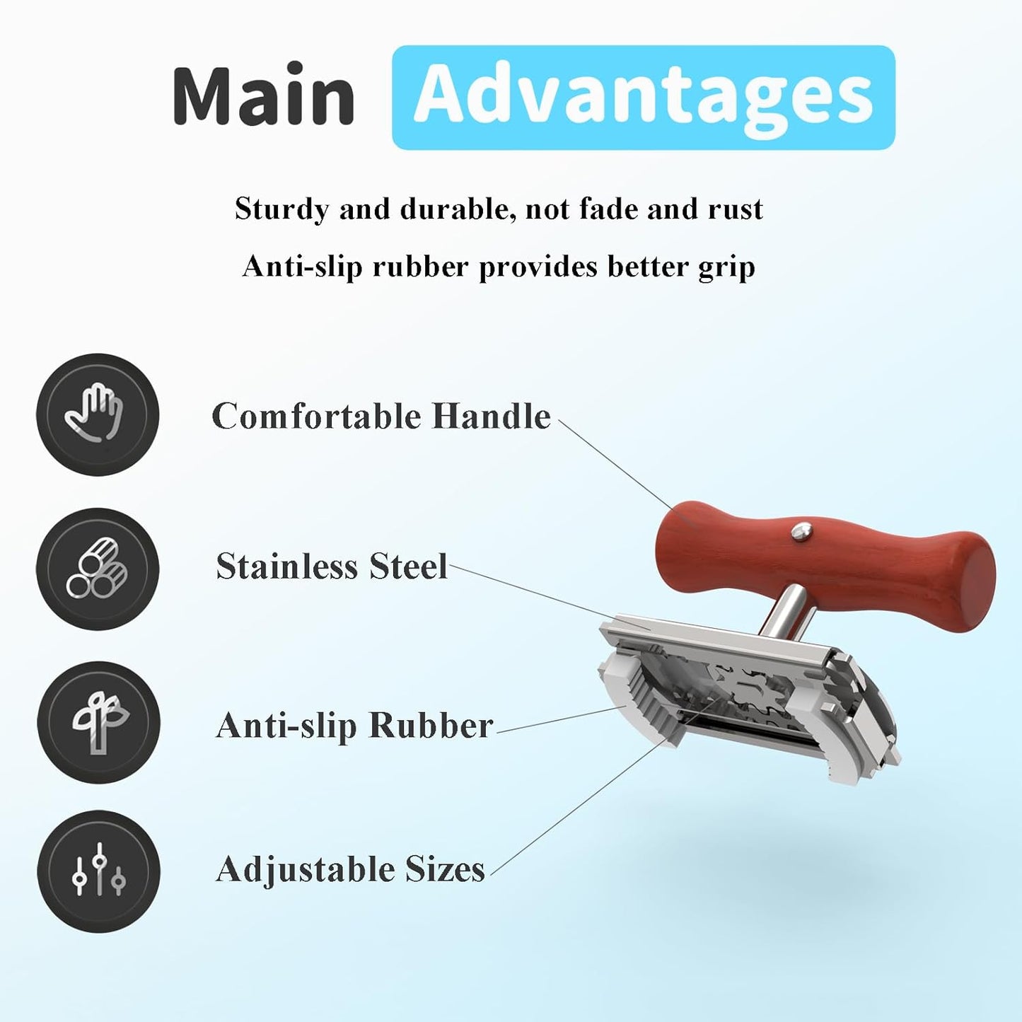 Jar Opener for Seniors with Arthritis & Weak Hands, Easy Twist Jar Openers, Adjustable Multifunctional Jar Lid Opener, Jar Bottle Cap Opener Gripper, Useful Gifts for Elderly/Women/Men (Wood Handle)