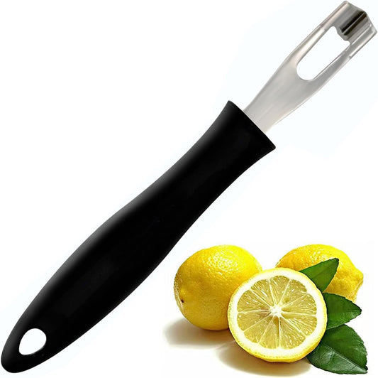 Channel Knife Lemon Peeler Zester-Garnish for Cocktail Mixers- Triangular, V-Shaped Stainless Steel Professional Grade Bar Tool-Fruit Peeler Zester (Peeler A)
