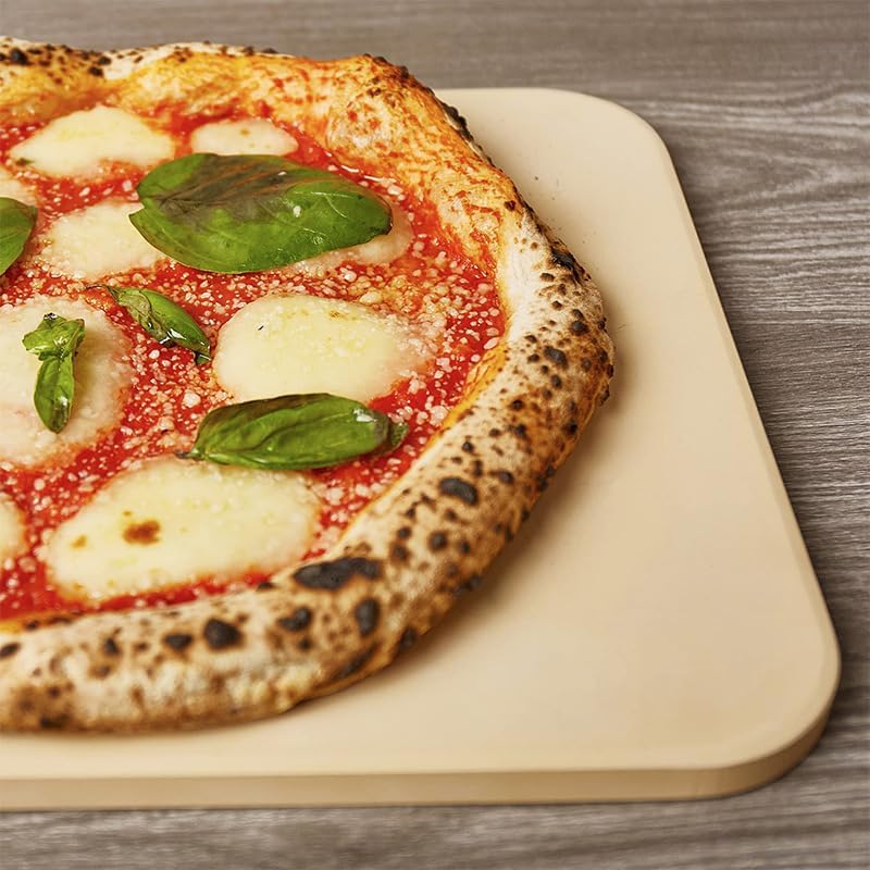 2 Pack Pizza Stone,Rectangle Heavy Duty Cordierite Pizza Pan for Oven and Grill,15 x 12"Baking Stone for Pizza,Bread and BBQ