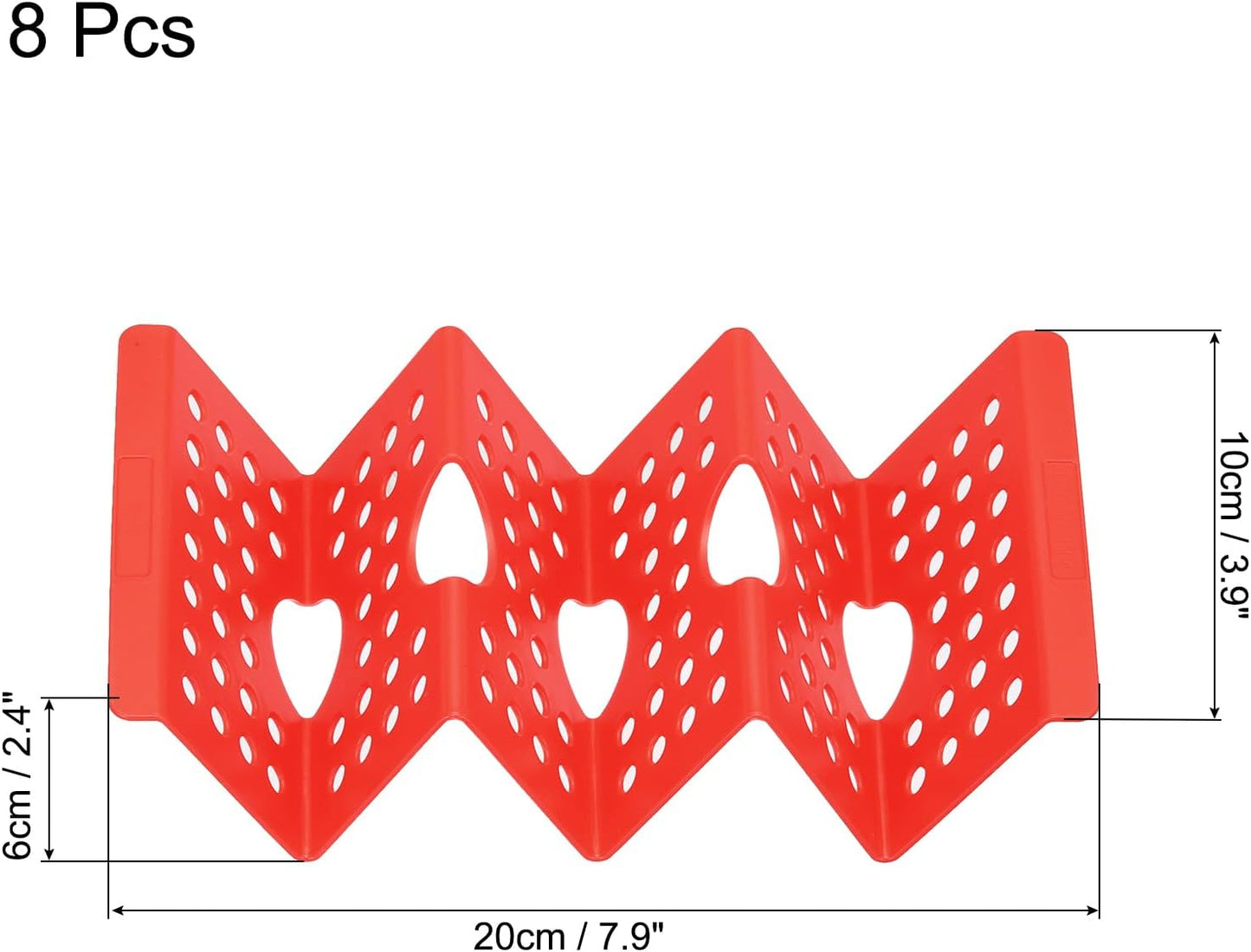 uxcell 8 Pcs Taco Holder Stand, Plastic Taco Plates Hold Up to 3 Tacos, Hollow Carved Taco Shell Holder, Dishwasher Microwave Safe, Red