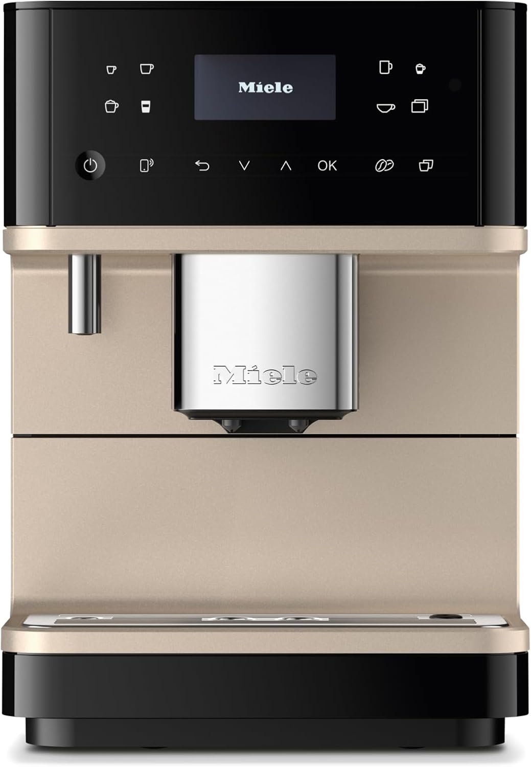 Miele CM 6360 MilkPerfection Automatic Coffee Machine - OneTouch for Two, AromaticSystem, 8 individual profiles, DoubleShot, WiFi-compatible, LED lighting, in Obsidian Black CleanSteel Metallic