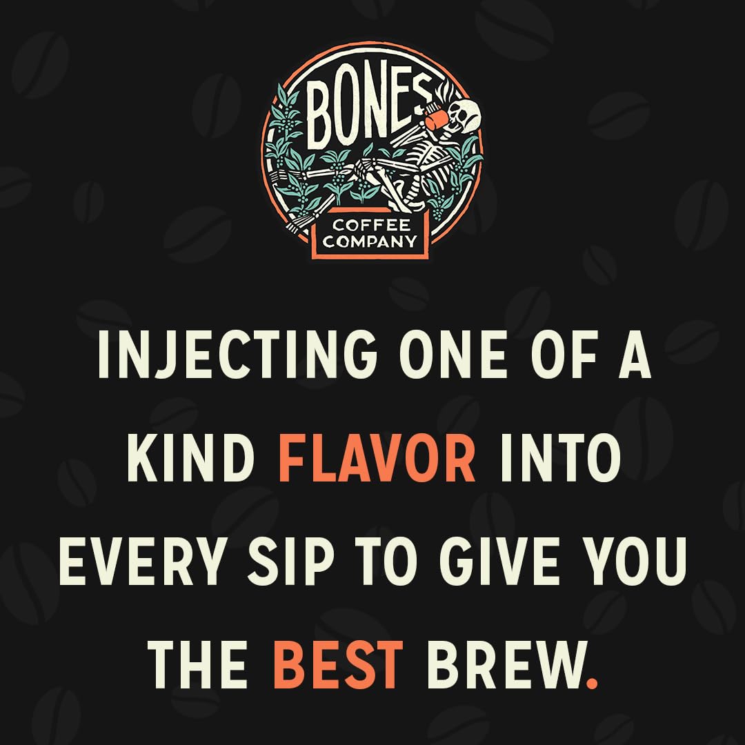 Bones Coffee Company French Vanilla, Creamy Vanilla Flavored Coffee, Medium Roast Low Acid Arabica Beans Compatible with Auto drip and French Press Coffee Maker, 12 Oz Ground