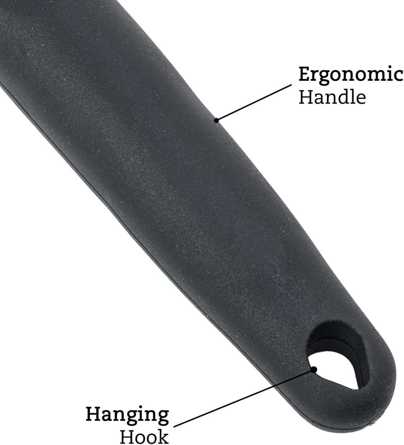 Beille Grey Nylon Spatula with Wooden Handle Kitchen Utensils High Heat Resistance, 13 Inch