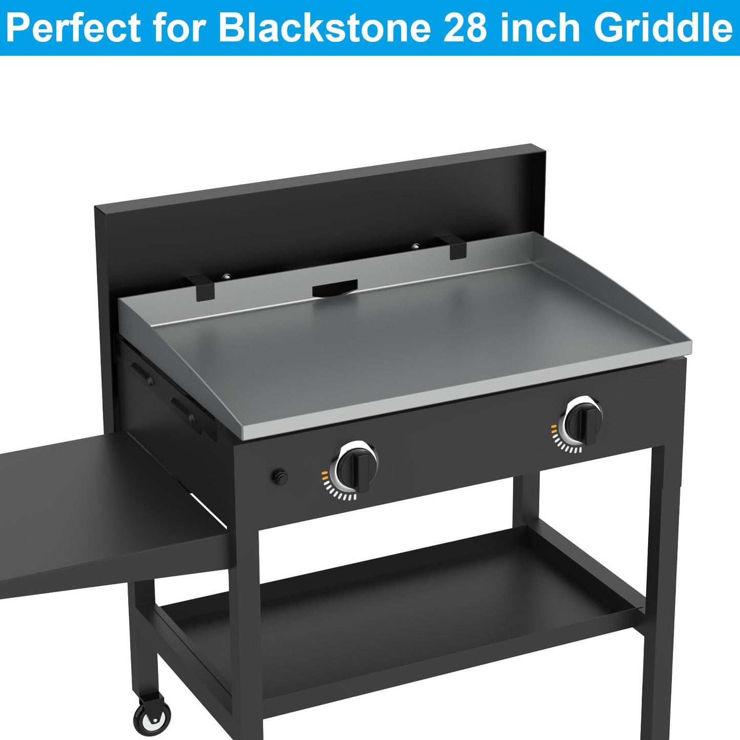 5003 Hard Top Lid Cover with Temperature Gauge and Wind Guards for Blackstone 28" Griddle, Flat Top Cover and Wind Screen Replacement Parts for Blackstone 28 inch Griddle Accessories