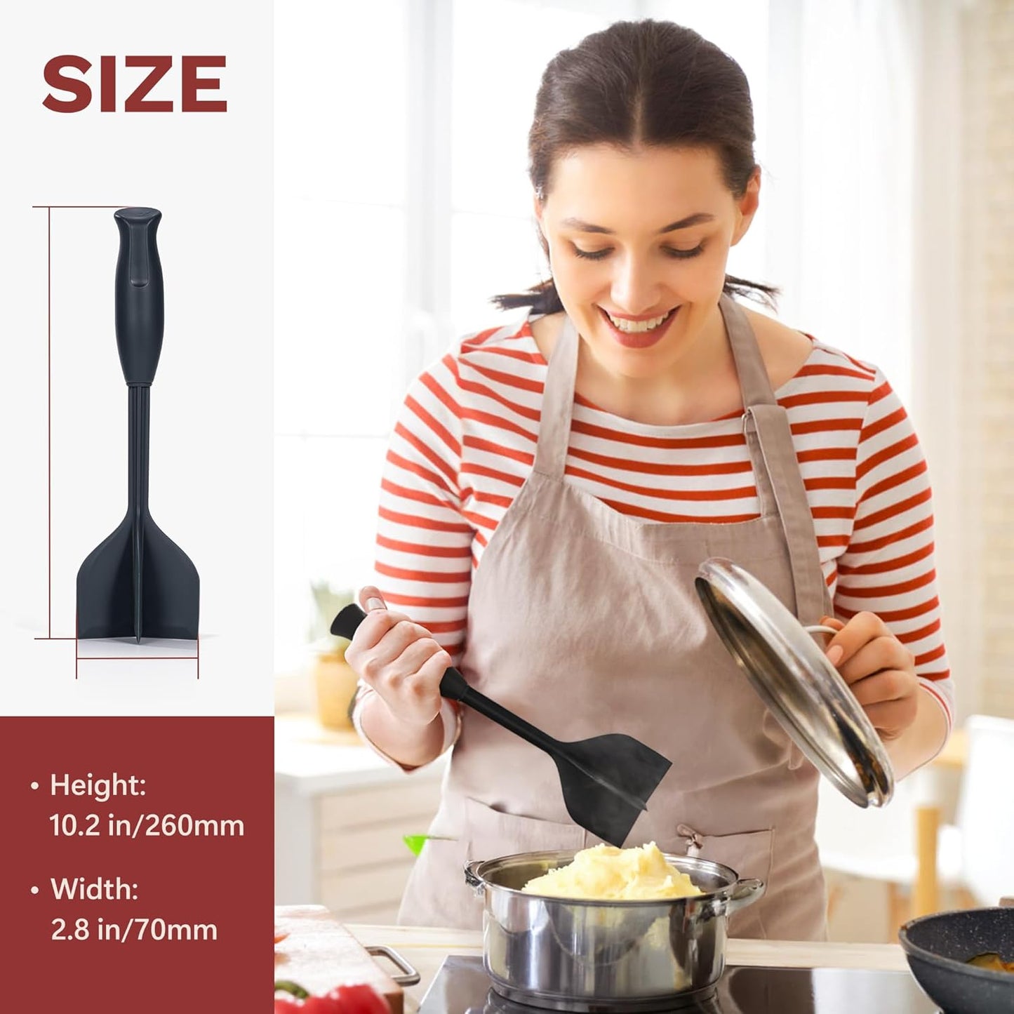 Li&Zhao Ground Beef Chopper Tool - Meat Chopper for Ground Beef Ground Meat Smasher Hamburger Smasher Tool Ground Beef Masher Meat Spatula Chopper Potato Mashers Heat Resistant Nylon for Mix and Chop