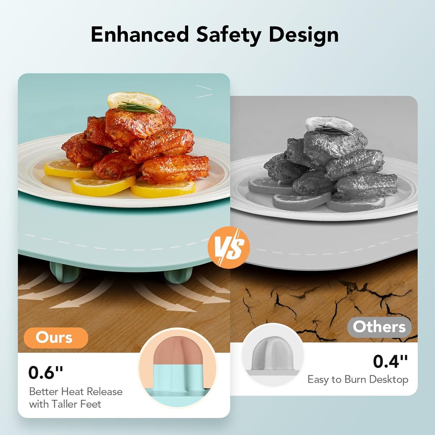 Food Warming Mat, Electric Warming Tray for Buffets & Parties, Silicone Heating Mat for Food with 9 Temperature Settings, Roll-Up Storage, 25.8"x15.6", Blue