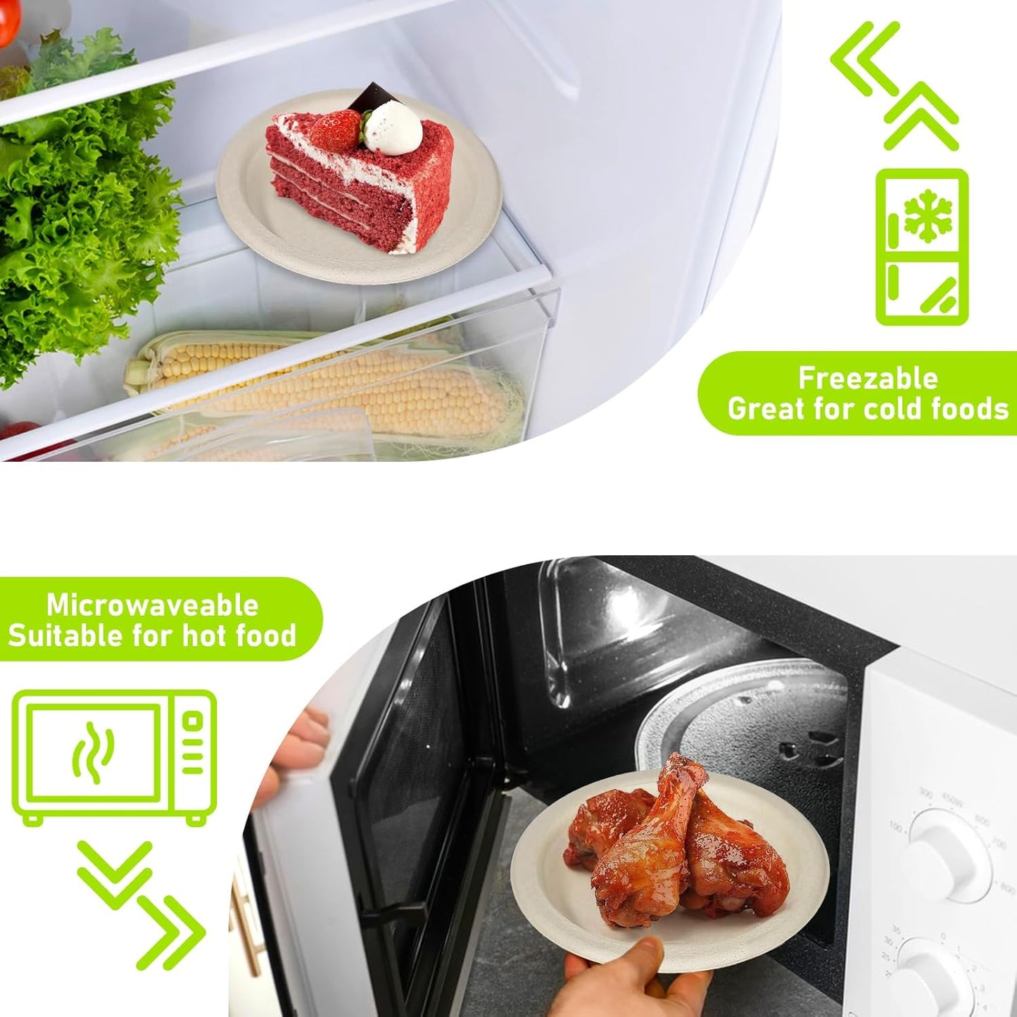 Paper Plates Bulk 500 Count, 100% 6 inch Small Compostable Biodegradable Dessert Disposable Plates