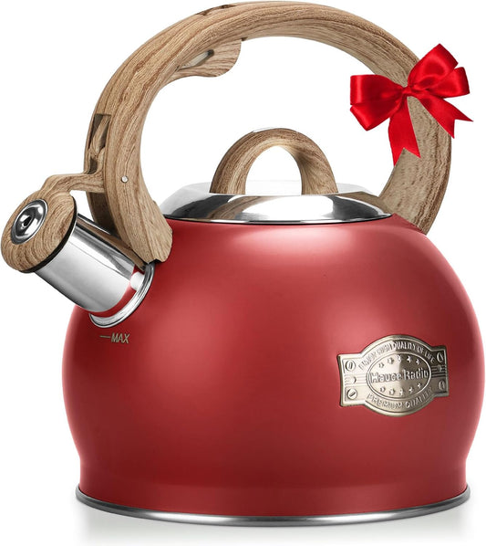 Tea Kettle for Stovetop, 2.1 Quart Loud Whistle Stovetop Teapots,Food Grade Stainless Steel Tea kettles for Stove Top with Anti-hot Ergonomic Handle,Suitable for All Heat Sources